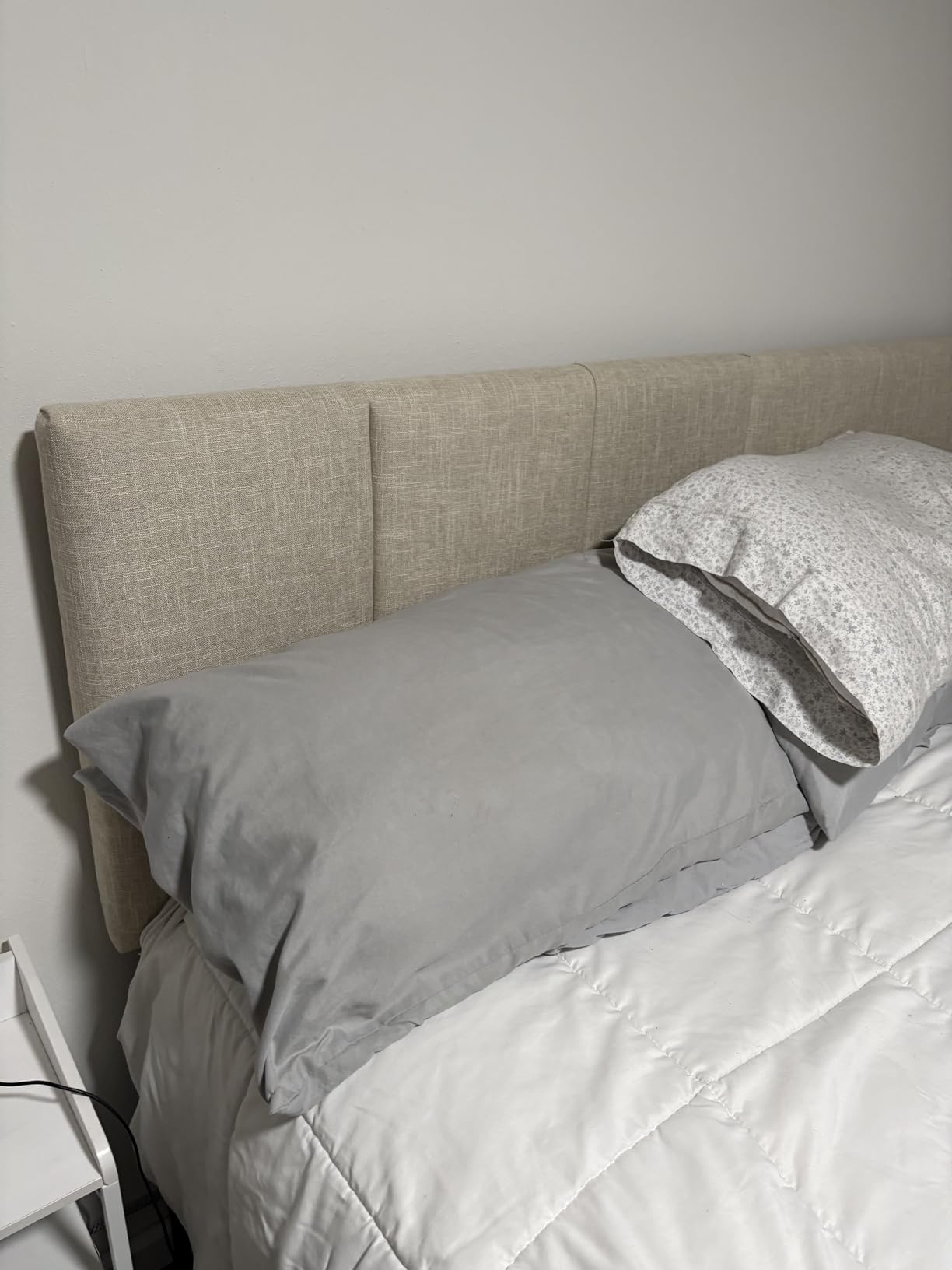 HAOBO Home Upholstered Headboards Foldable Queen/Full Linen Panels with Height Adjustments customer photo 1