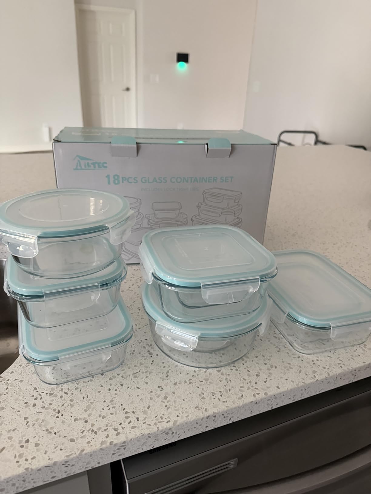 AILTEC Glass Food Storage Containers with Lids 9 Pack, 3 Shape Airtight Set customer photo 2