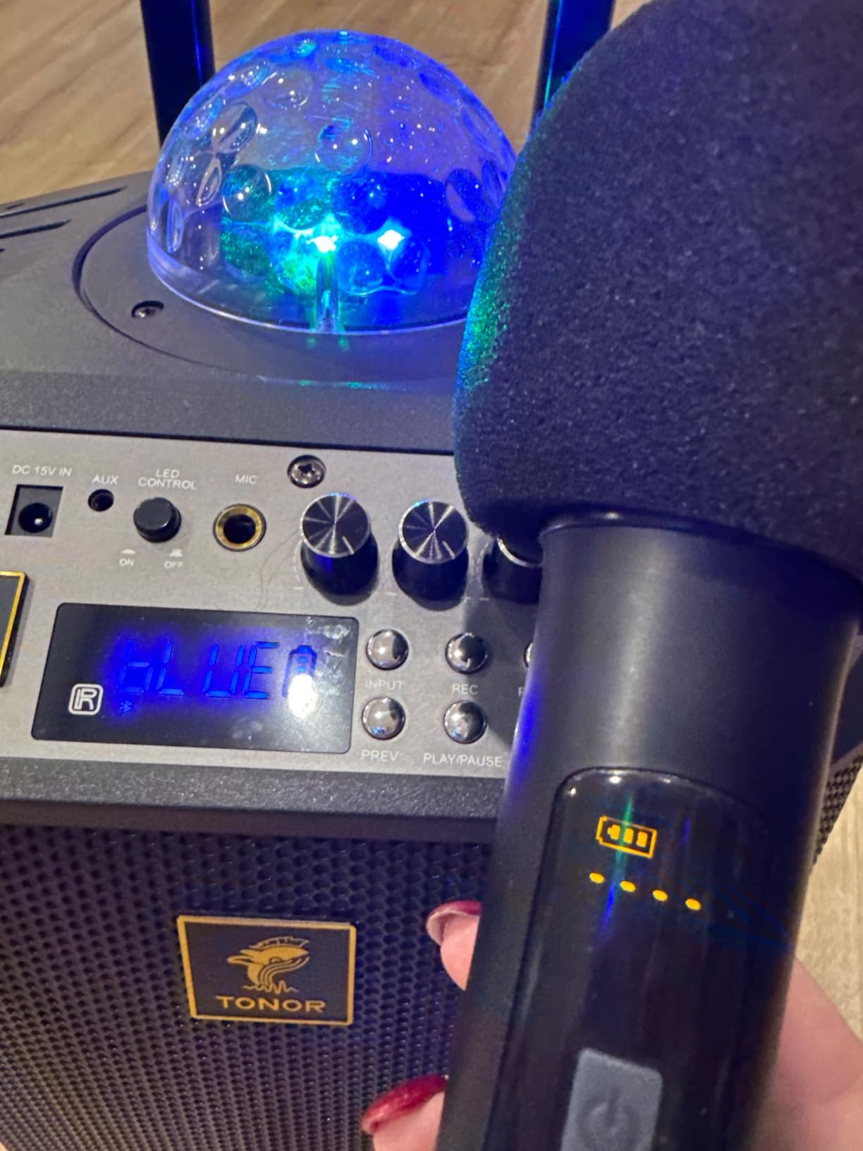 TONOR Wireless Karaoke Machine for Adults, PA System Portable Bluetooth Singing Speaker with 30 m/100 ft Dual Wireless Microphones Microfono, Disco Ball for Home Karaoke, Party, Class and Church K20 customer photo 2