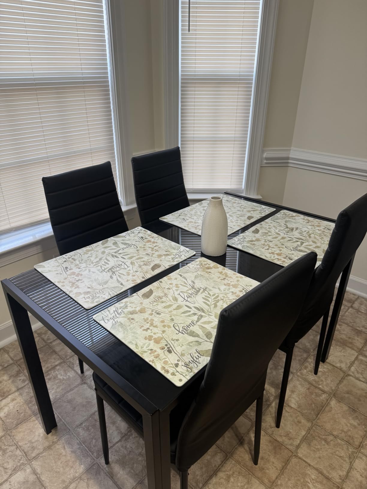 FDW | 5-Piece Dining Table Set | Black | Glass Kitchen Table customer photo 2