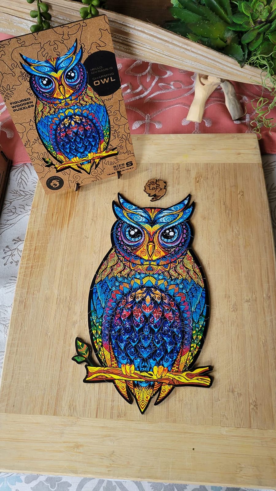 UNIDRAGON Wooden Puzzle for Adults - Charming Owl Jigsaw Puzzle - 101 pcs customer photo 2