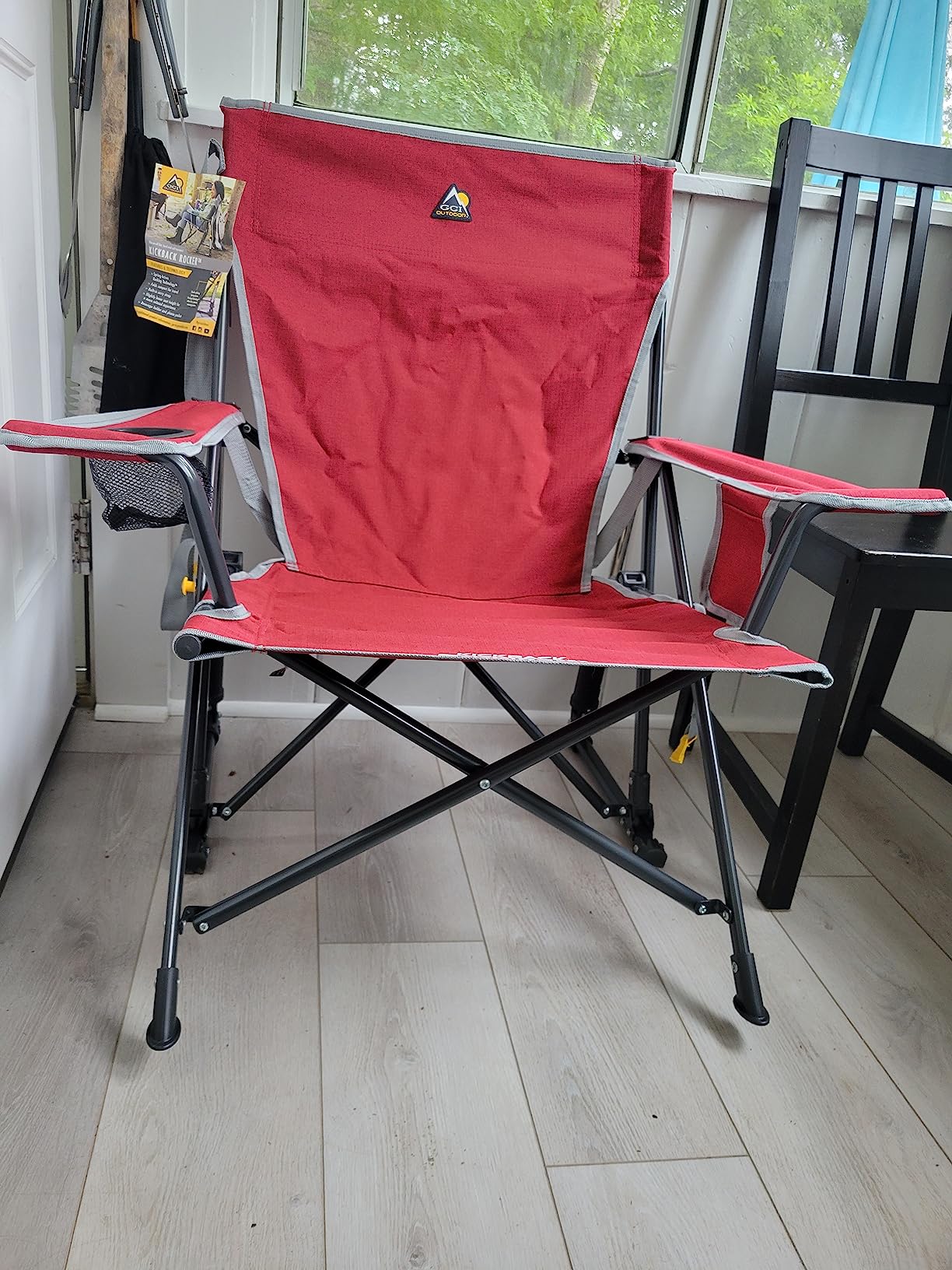GCI Outdoor Kickback Rocker Camping Chair | Portable Folding Rocking Chair with Durable Armrests, Drink Holder & Relaxed Lowered Seat for Comfort - Loden Green customer photo 1