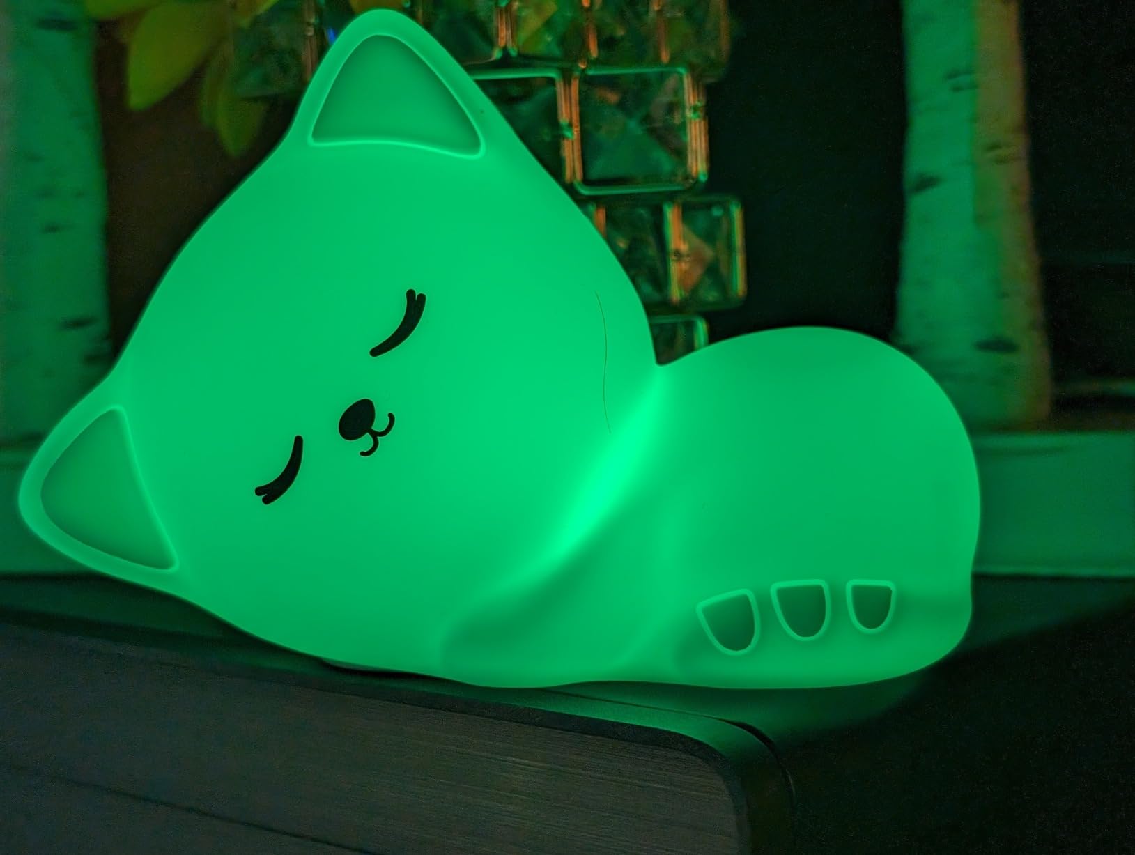 Cat Night Light for Kids 16 Colors, Silicone Squishy Girls Cat Themed Gifts customer photo 2