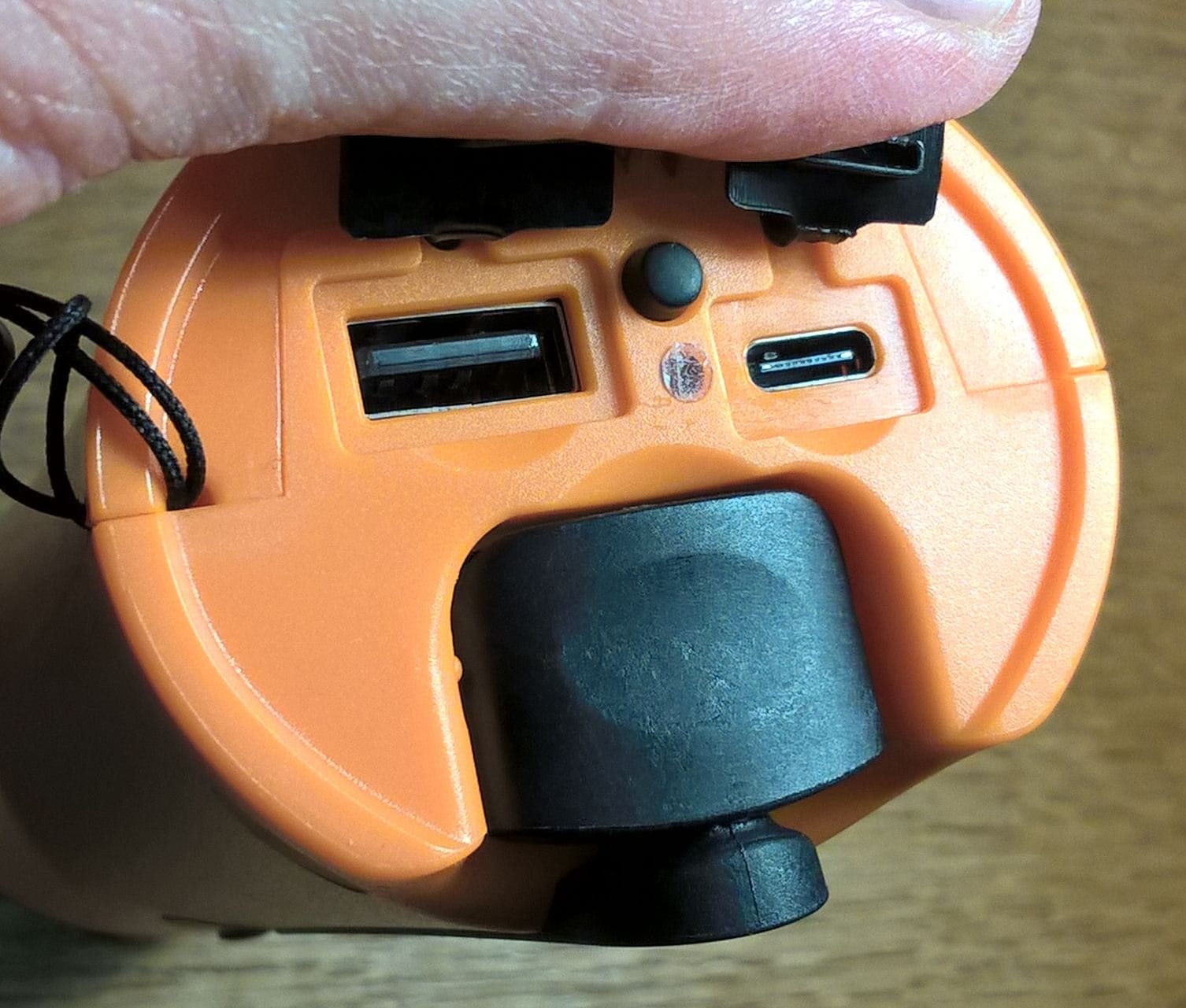 Rechargeable Hand Crank Flashlight/Generator/USB Charger for Phone and Emergency Survival Situations (Orange) customer photo 1