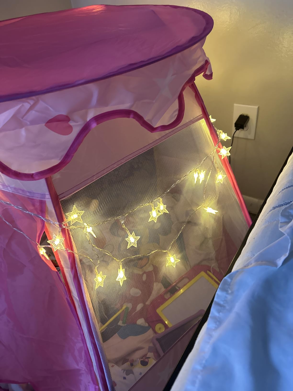 Crayline Pop Up Princess Tent with Star Light, Toys for Year Old Girl Birthday Gift, Girl Toys, Ball Pit for Girl Gift, Easy to Pop Up and Assemble(Pink) customer photo 1
