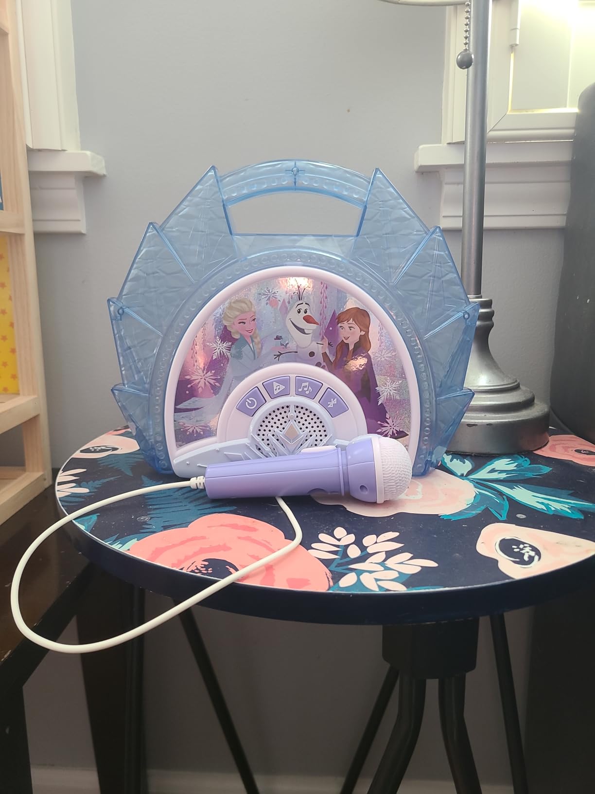 eKids Disney Frozen Karaoke Microphone with Bluetooth Speaker for Fans of Disney Toys, Kids Karaoke Machine with Built in Music customer photo 1