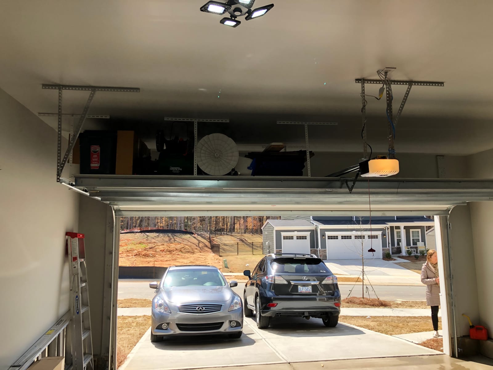 FLEXIMOUNTS 4x8 Overhead Garage Storage Rack with Hooks, Black customer photo 2