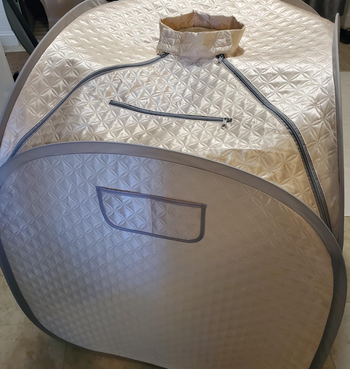 ZONEMEL Portable Steam Sauna, Full Body Home Sauna Spa, 1 Person or 2 Person Share Saunas, 2L Steam Generator with Remote Control (Black, L 33.5”x W 32.3”x H 41.7”) customer photo 2