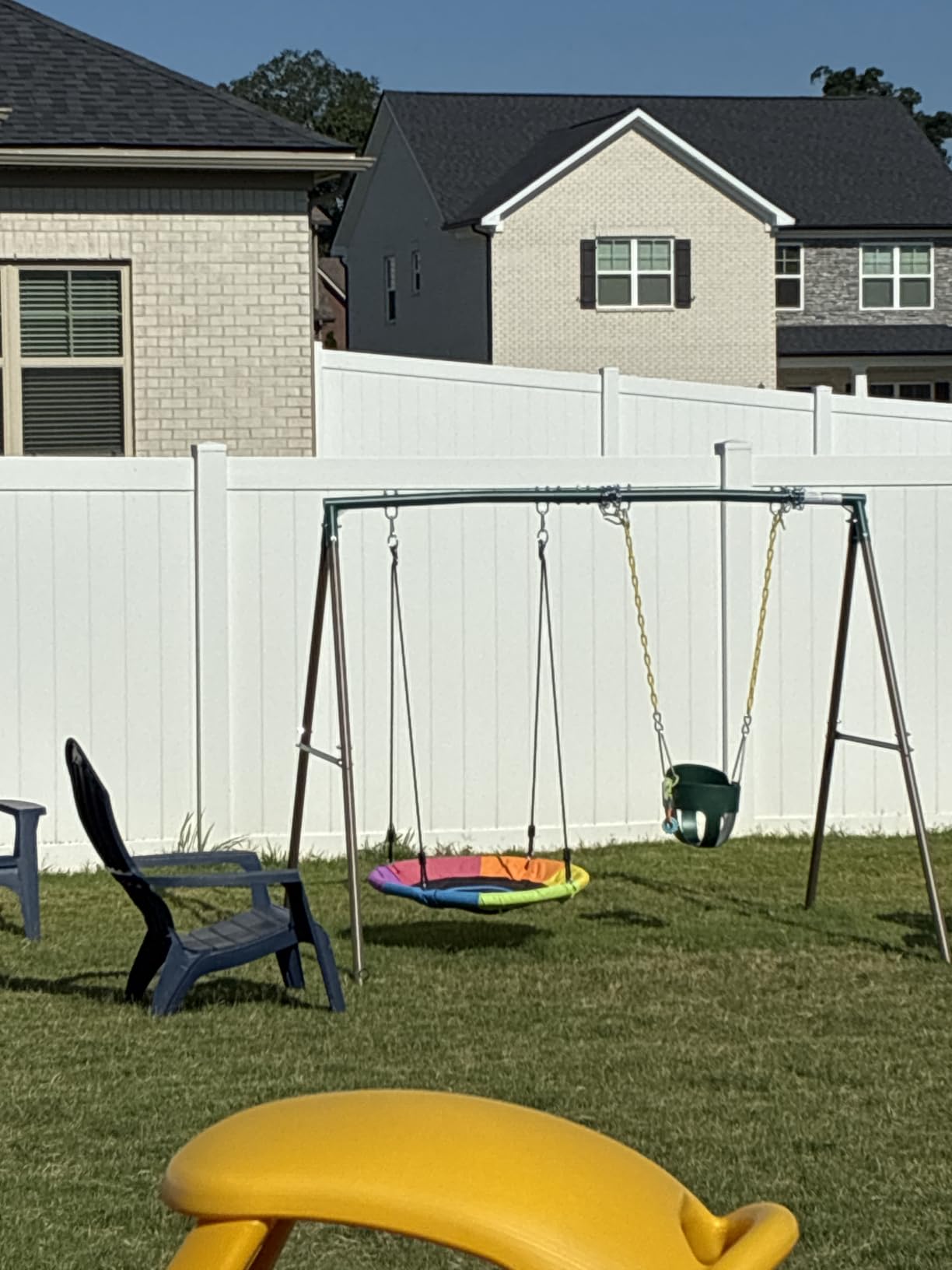 Trekassy 440lbs Swing Sets for Backyard, 2 Seat Saucer & Belt Swing - Green customer photo 2