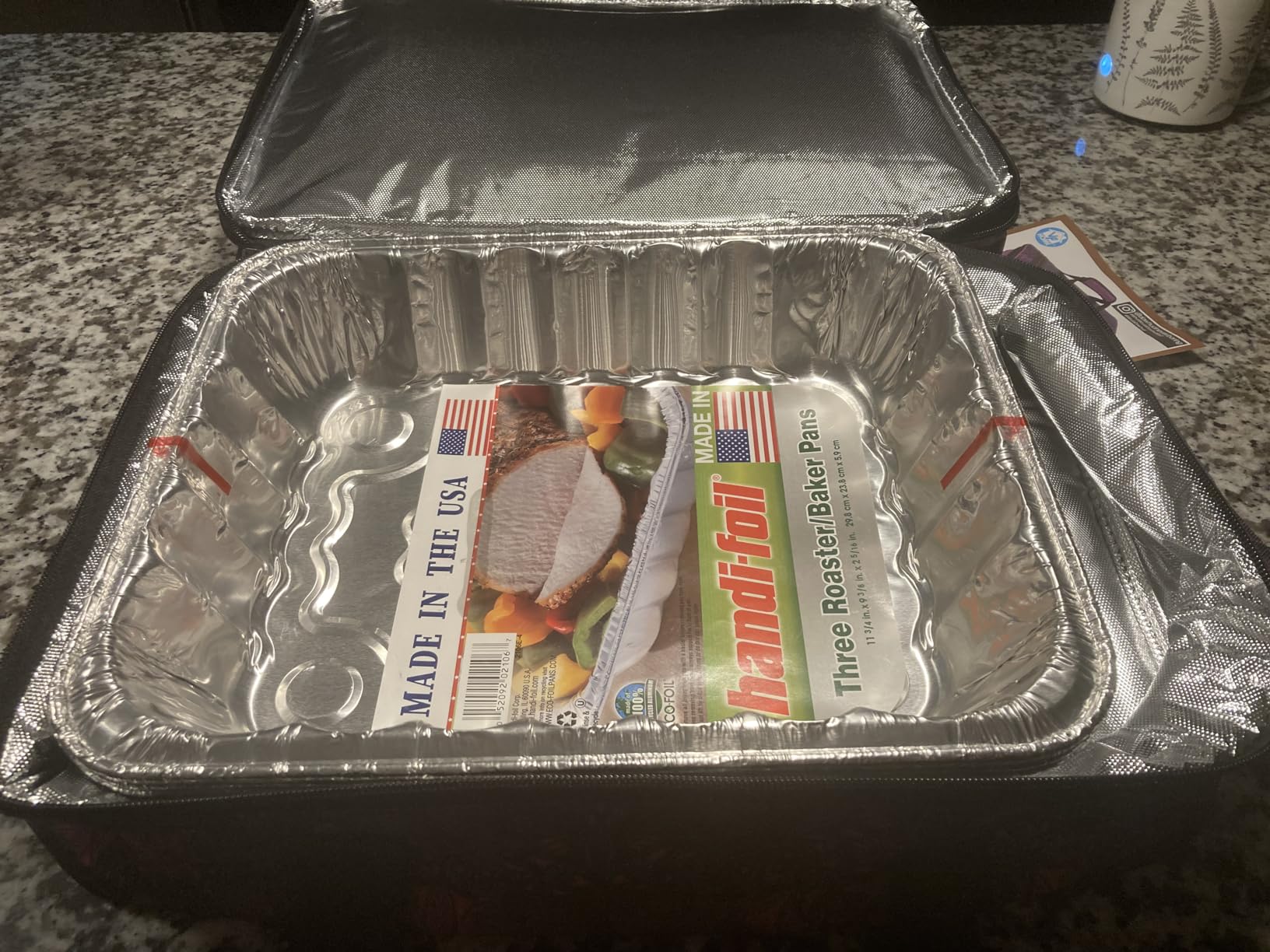 VP Home Large Casserole Carrier - Double Compartment Insulated Bag for Hot or Cold Food - Cupcake Carrier - Insulated Tote Bag with Lid for Travel Parties or Food Transport Containers - Heather Gray customer photo 2
