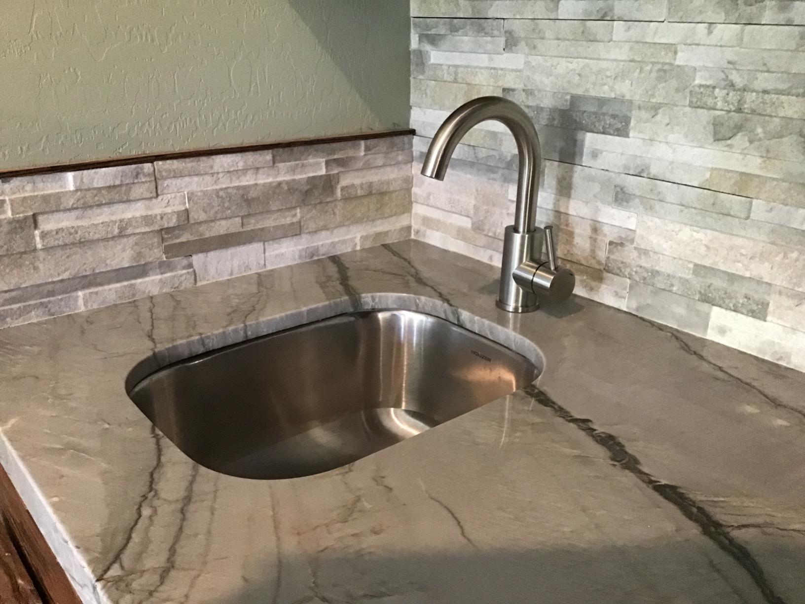 Wet Bar Sink Faucet, Stainless Steel 360 Swivel Bar Mixer with 3 Hole Cover Deck Plate, Small Modern Single Handle Tap for Kitchen Bath Bathroom Sink, Brushed Nickel … customer photo 1