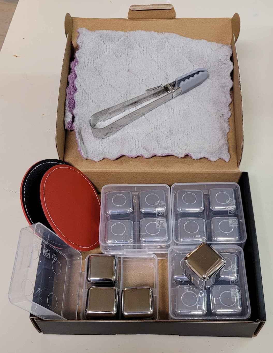 16 Pack Reusable Stainless Steel Ice Cubes for Drinks - Metal Whiskey Stones, High Cooling Technology, for Whiskey, Vodka, Liqueurs, Wine, Beverage Juice or Soda, Pack of 16 customer photo 2