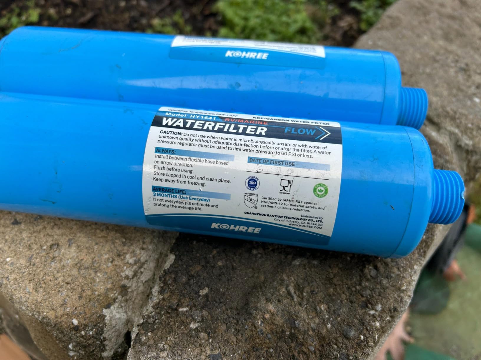 Kohree RV Water Filter, NSF Certified Inline Water Filter, BPA Free, 2 Pack customer photo 1