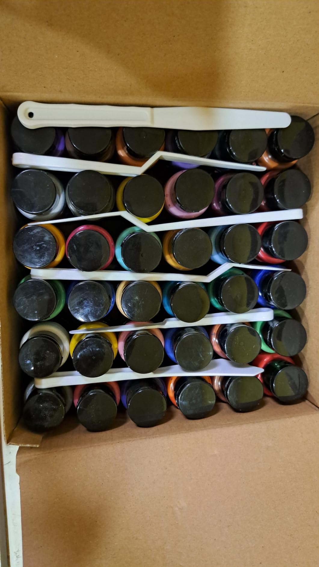 55PCS Acrylic Paint Set of 36 Colors 2fl oz 60ml Bottles 12 Brushes, Non Toxic 36 Colors Acrylic Paint No Fading Rich Pigment for Kids Adults Artists Canvas Crafts Wood Painting customer photo 2