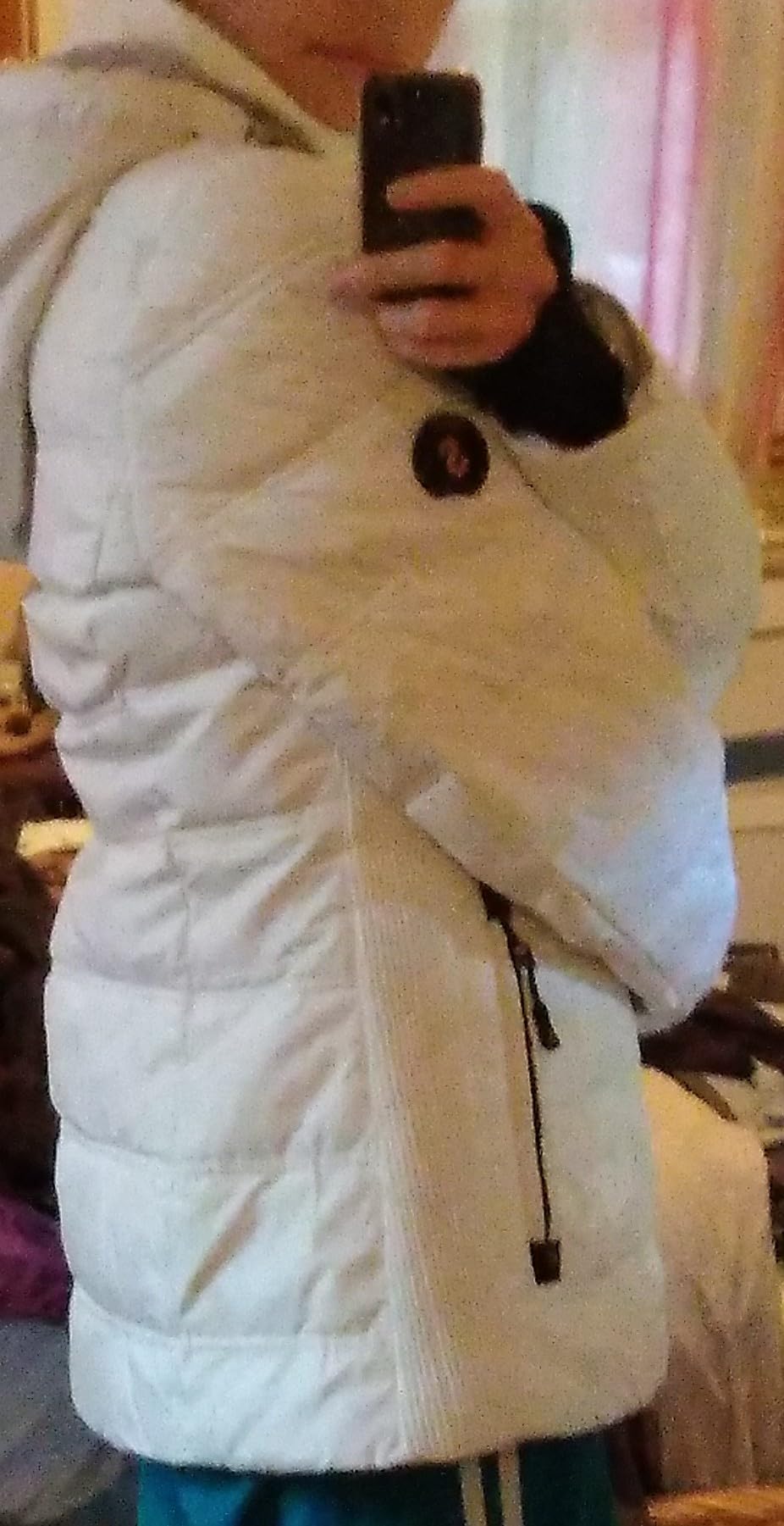 SLOW DOWN Women Down Puffer Jacket Warm Hooded Winter Down Puffer Coat with Faux-Fur Hood & Collar customer photo 2