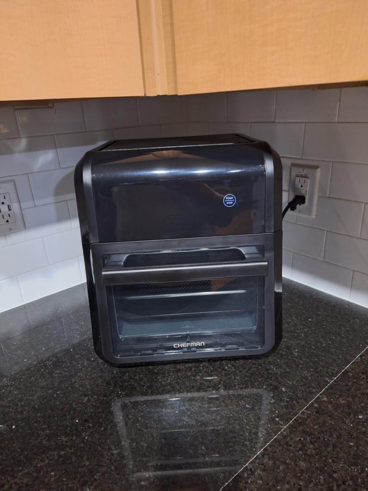 CHEFMAN Multifunctional Digital Air Fryer+ Rotisserie, Dehydrator, Convection Oven, 17 Touch Screen Presets, 10L Family Size, Auto Shutoff, Black customer photo 2