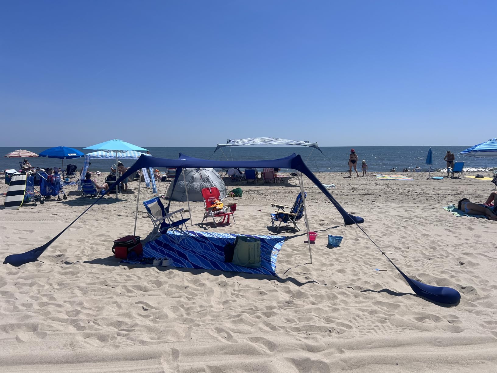 SUN NINJA Beach Tent Sun Shelter, Beach Shade Canopy with UPF50+ Protection customer photo 2
