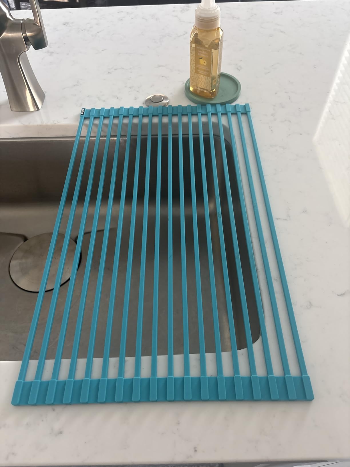 Kraus Multipurpose Over-Sink Roll-Up Dish Drying Rack, Colander and Trivet in Dark Grey, KRM-10DG customer photo 2