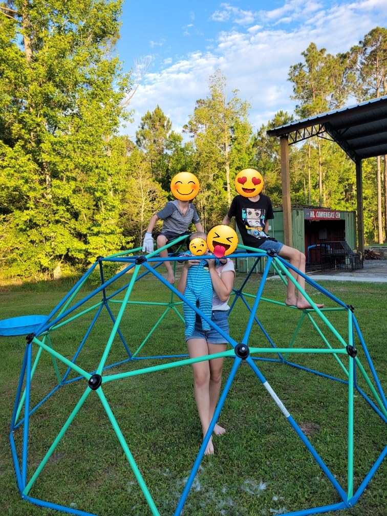 Zupapa 10FT Climbing Dome, Outdoor Jungle Gym for Kids with Climbing Grip - Geometric Dome Climber Outdoor Playset and Easy Assembly Outdoor Play Equipment for Kids (Green, 10FT) customer photo 2