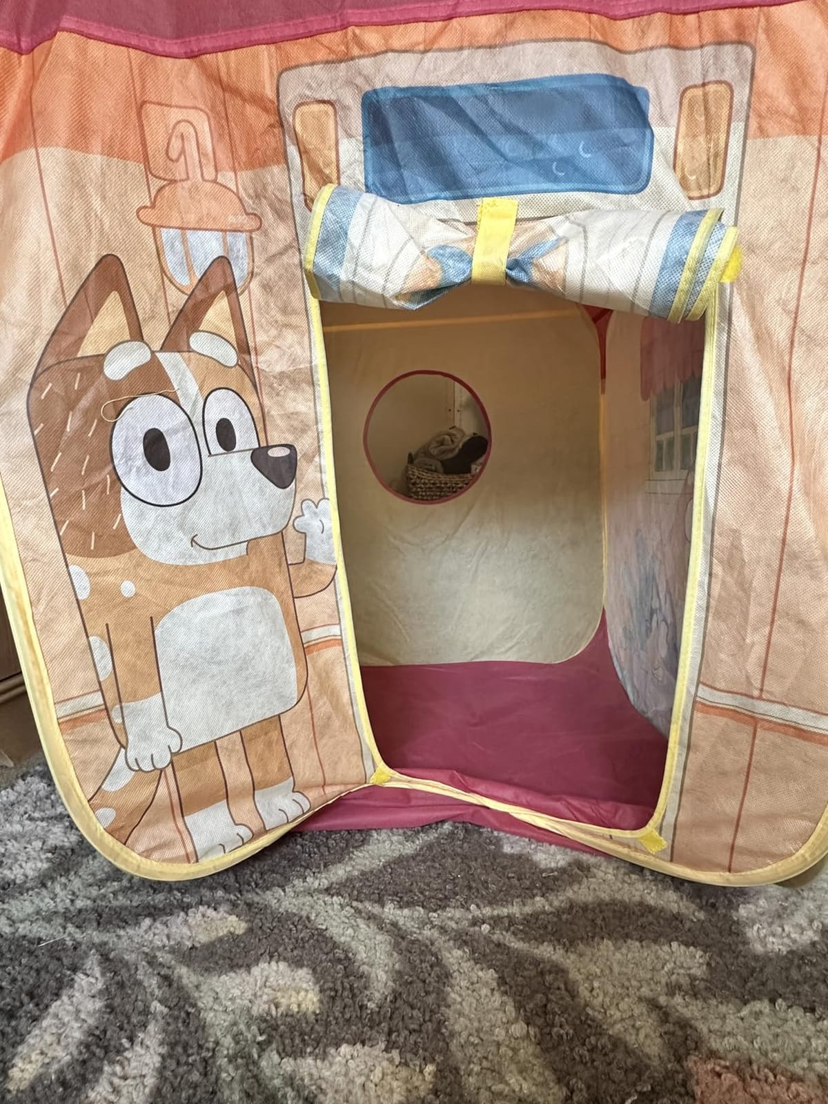 Pop N Fun Bluey Pop-Up Tent, Multicolor Easy Storage Pop Up Play Tent with Roll-Up Door & Peep Window, Indoor/Outdoor Toddler Playhouse for Ages 2+ customer photo 2