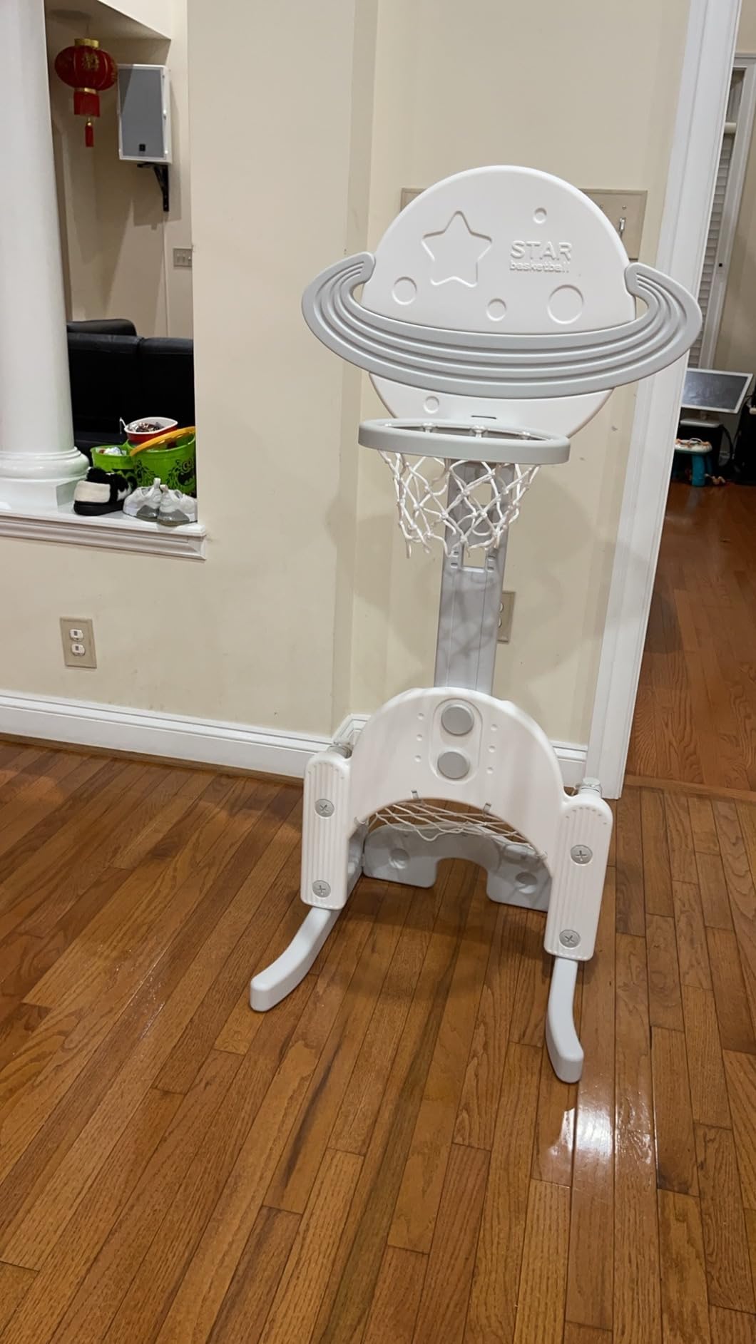 Costzon Kids Basketball Hoop, Toddler Sports Activity Center w/ 5 Adjustable Height Levels, Basketball Soccer Golf Game Set, Indoor Outdoor Basketball Hoop Set Gift for Baby Infant customer photo 2