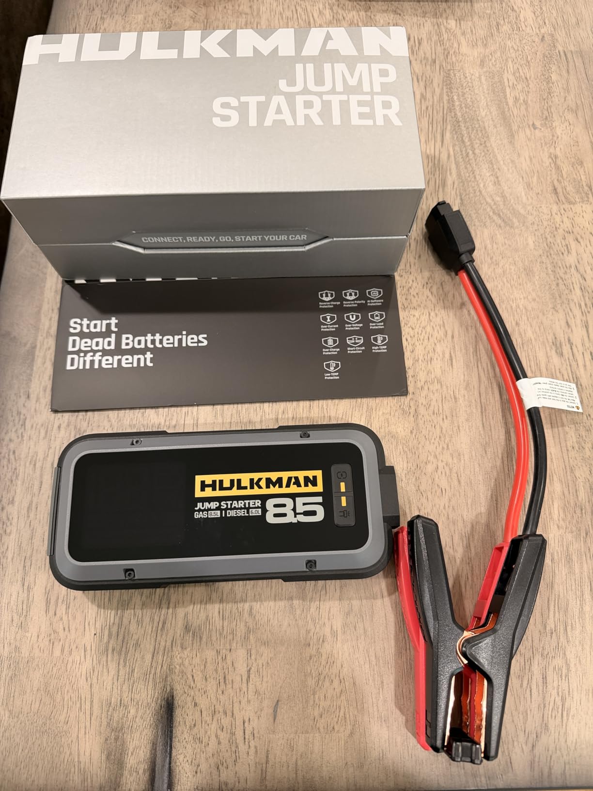 Hulkman Alpha85 Smart Portable Jump Starter, 2000A Battery Booster Pack with LED Display, Flashlight, 74Wh Power Bank & Jumper Cable, 12V Jump Box for up to 8.5L Gas & 6.0L Diesel, Cars, SUVs & Trucks customer photo 2