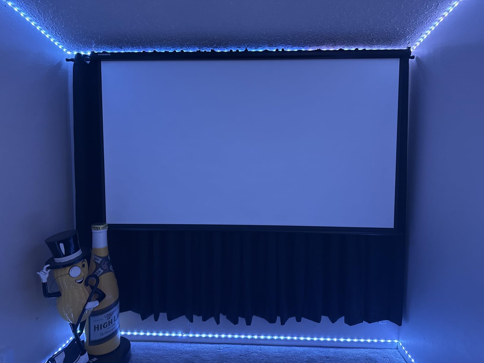 VIVOHOME 100 Inch 16:9 Pull Down Projector Screen, Black customer photo 1