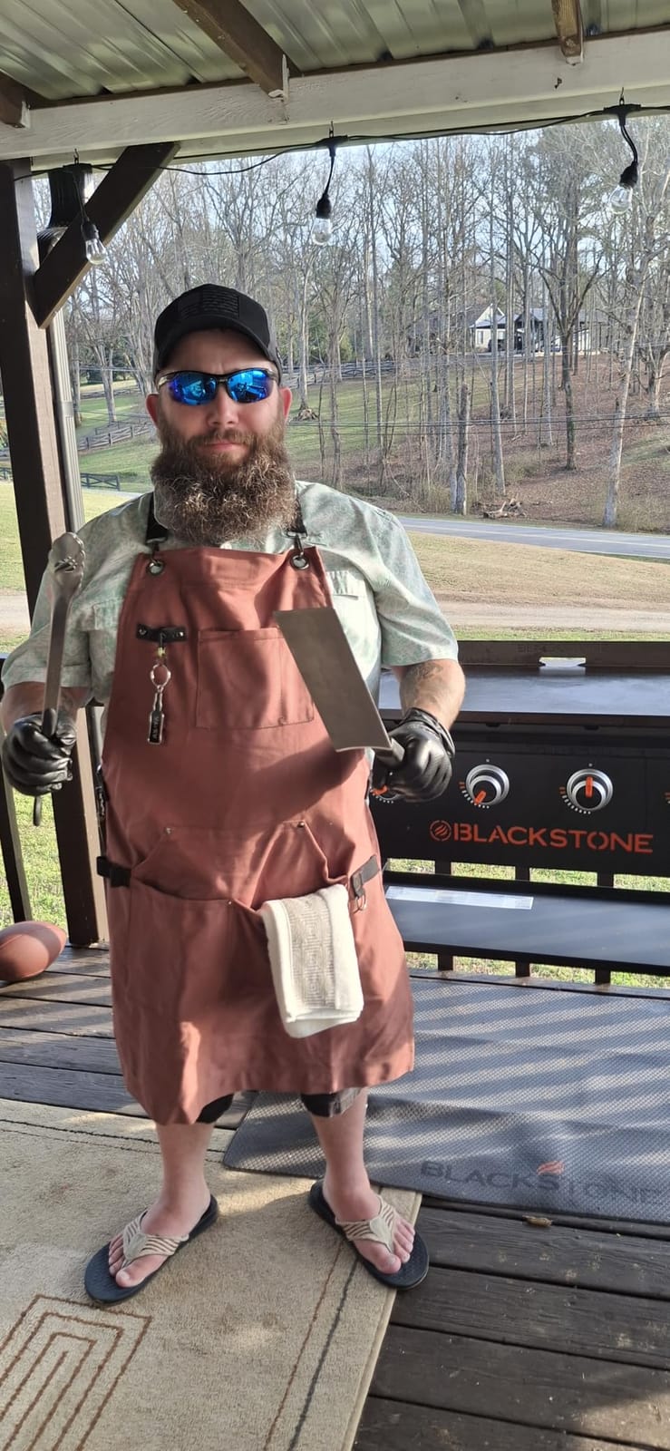Asaya Chef and BBQ Apron with Bottle Opener and Hand Towel - 10oz Cotton Canvas, Stainless Steel Hardware - Cross Back Straps customer photo 2