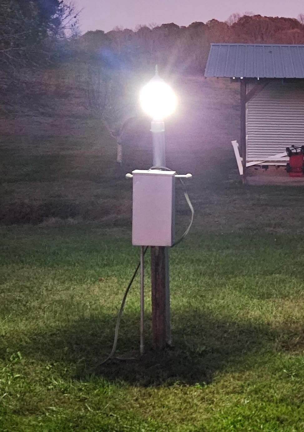 Dusk to Dawn Outdoor Post Light Hardwired 120V, Waterproof Aluminum Pole Light Fixture with Pier Mount Base, Exterior Lamp Post Lantern Head with Clear Glass for Garden Yard Patio Pathway (6 Inch) customer photo 1