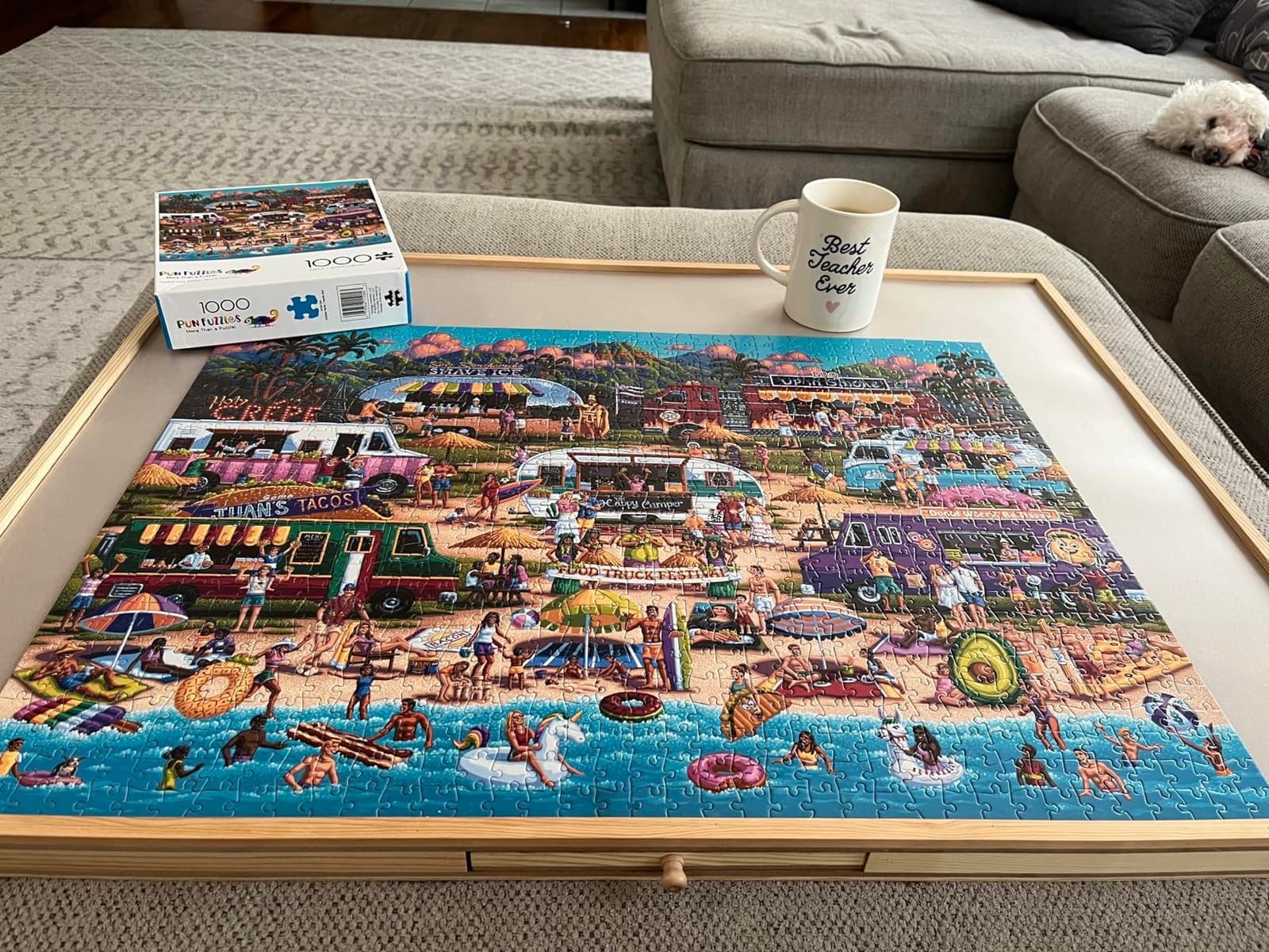 Hawaiian Food Truck Festival 1000 Piece Jigsaw Puzzle, Buffalo Games, Hidden Puns customer photo 1