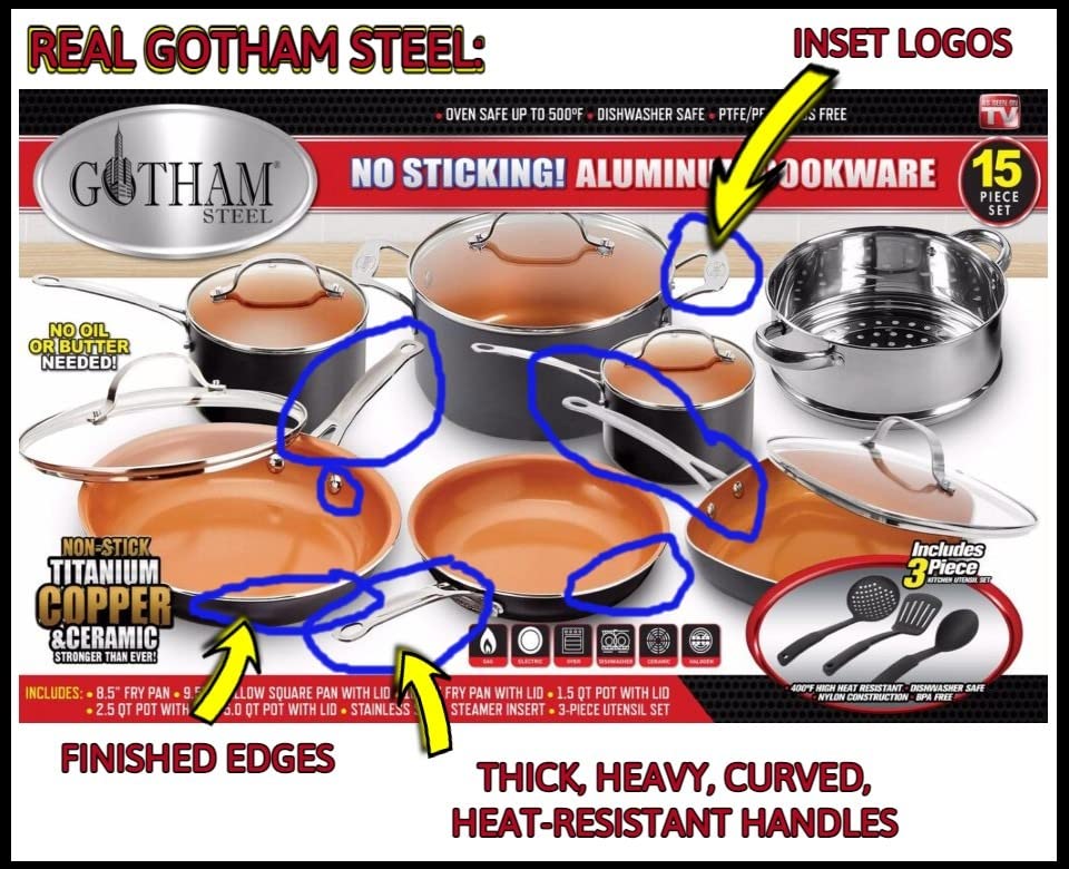 GOTHAM STEEL 12 Pc Ceramic Cookware Set, Diamond & Titanium Reinforced customer photo 1