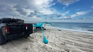 Family Beach Tent Canopy Sun Shade, Pop Up Grande Beach Tent Sun Shelter Stability 4 Poles with Portable Carry Bag Outdoor Shade for Fishing Backyard Camping customer photo 1