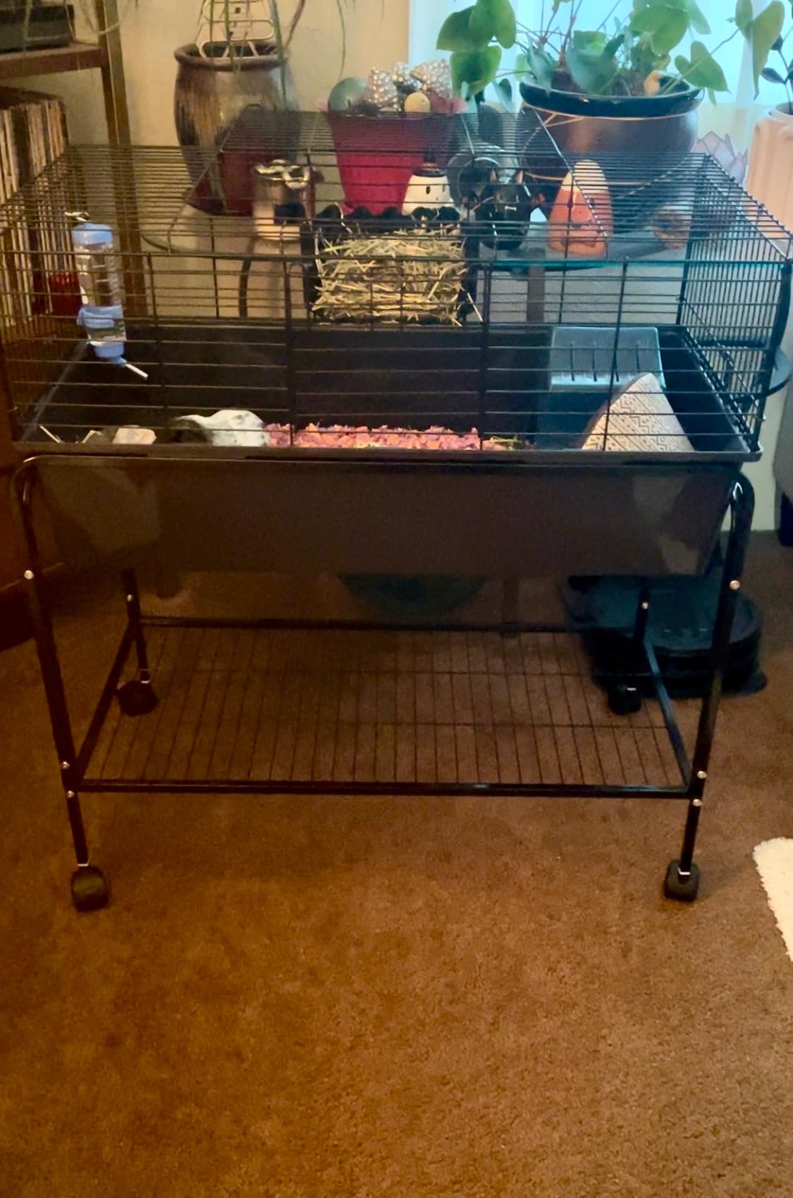 PawHut Two-Story Small Animal Cage Shelf & Wheels 39