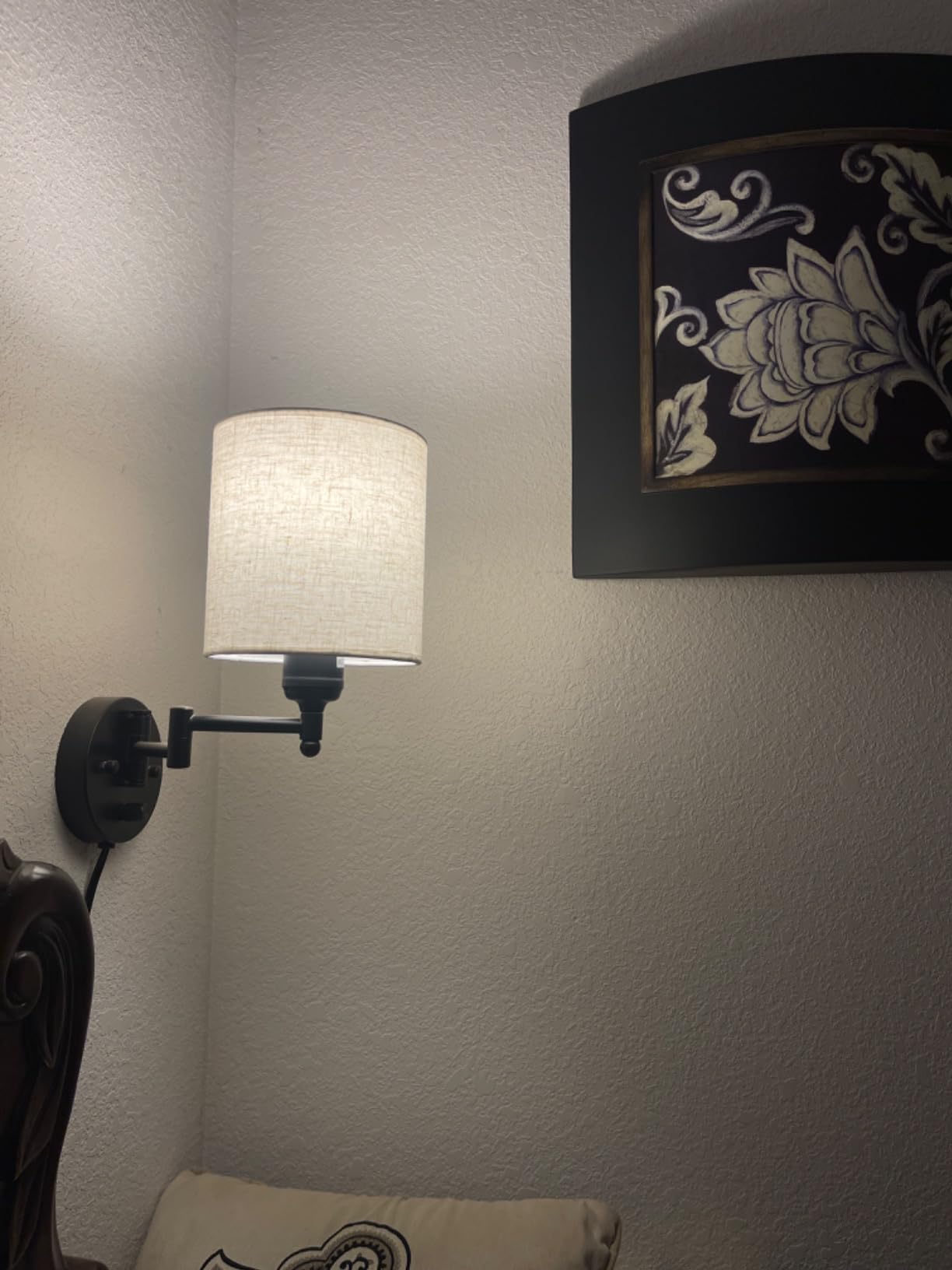CADUKE Plug in Wall Sconce Set of 2, Swing Arm Wall Lamps customer photo 2