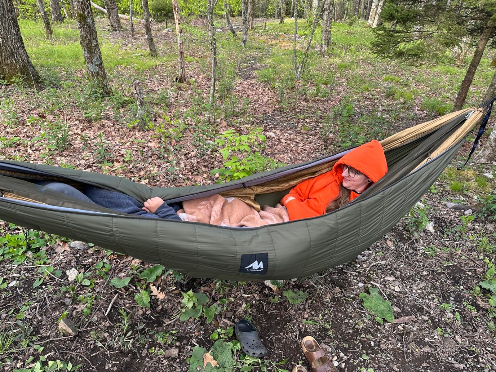 Sunyear Hammock Camping with Rain Fly Tarp and Net, Portable Camping Hammock Double Tree Hammock Outdoor Indoor Backpacking Travel & Survival, 2 Tree Straps, 100% Waterproof Black Bundle customer photo 2