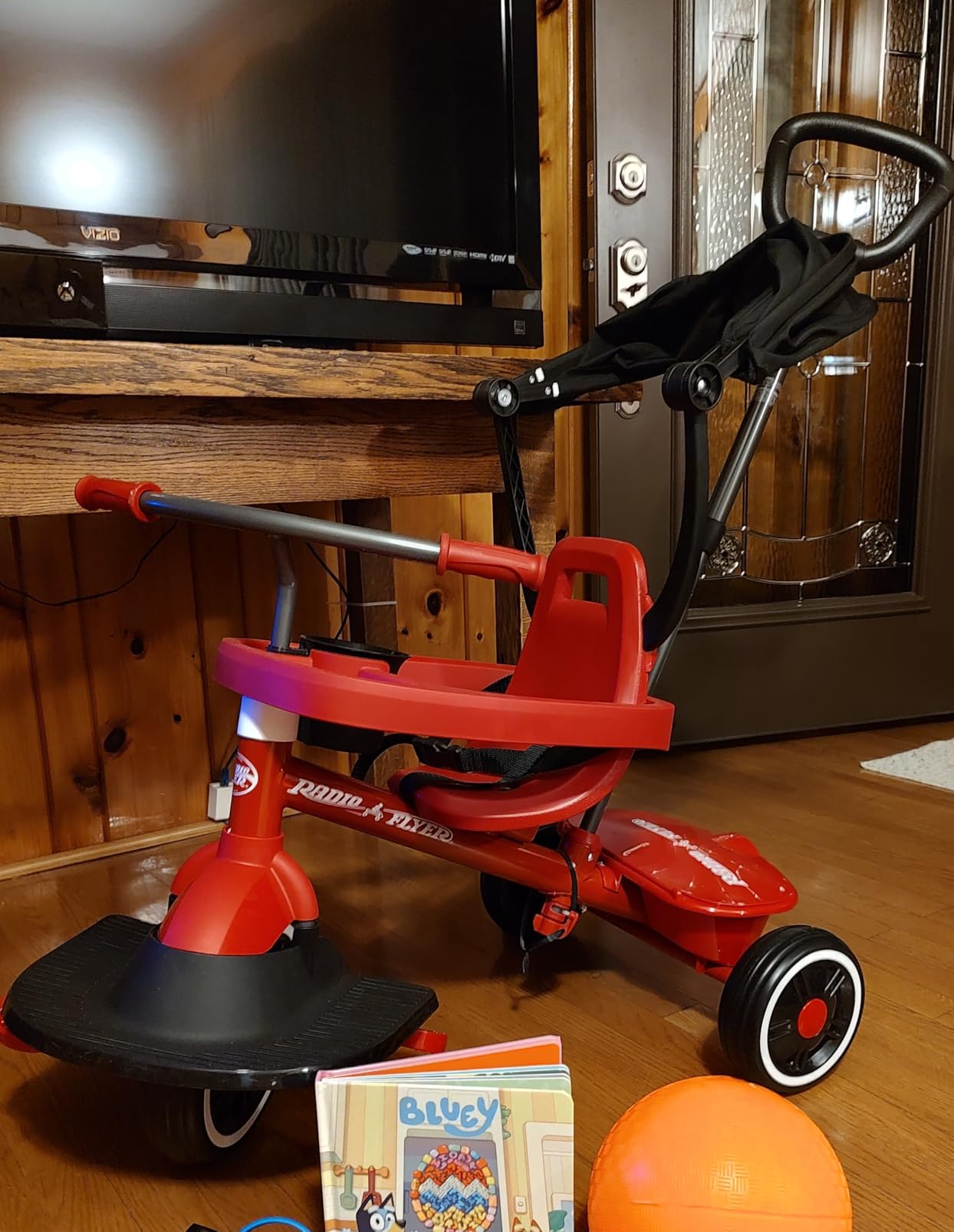 Radio Flyer 4-in-1 Pedal & Push Stroll ’N Trike, Ages 1-5, UV Canopy, Red customer photo 1