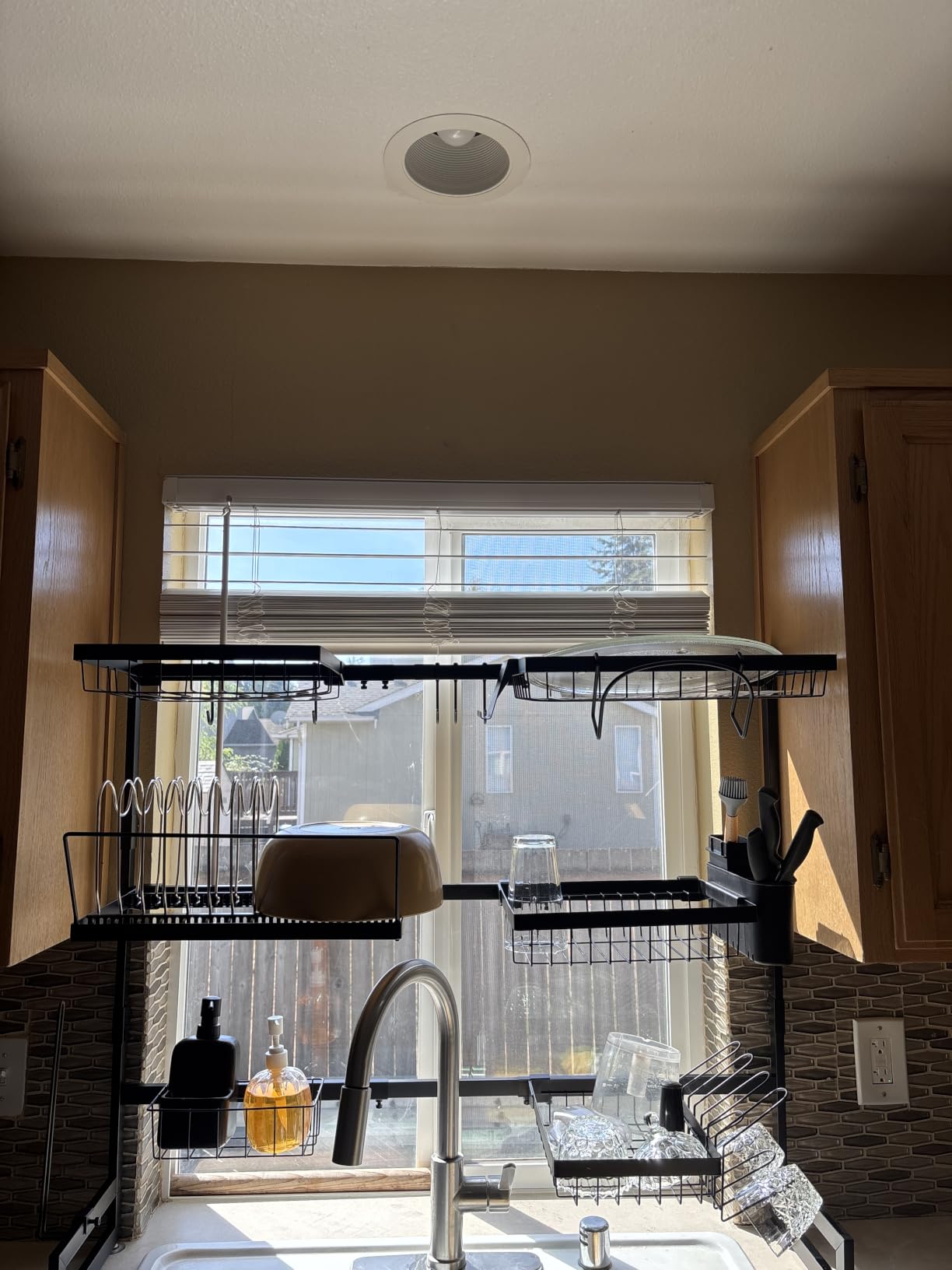 ADBIU Luxurious 304 Stainless Steel Over Sink Dish Drying Rack (Suitable for Sink Length 24.6