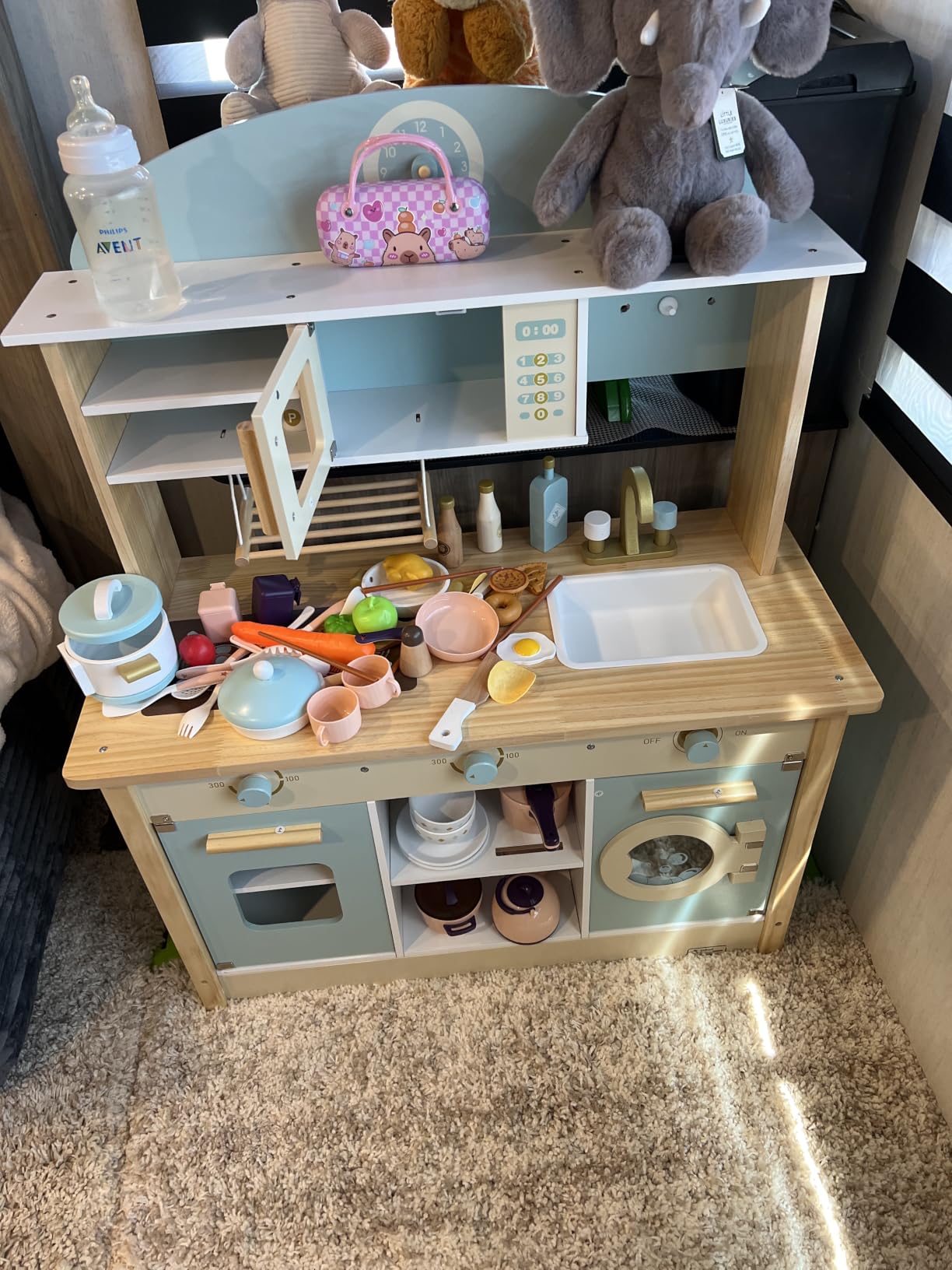ROBUD Wooden Play Kitchen Set for Kids, Pretend Kitchen Toy customer photo 2