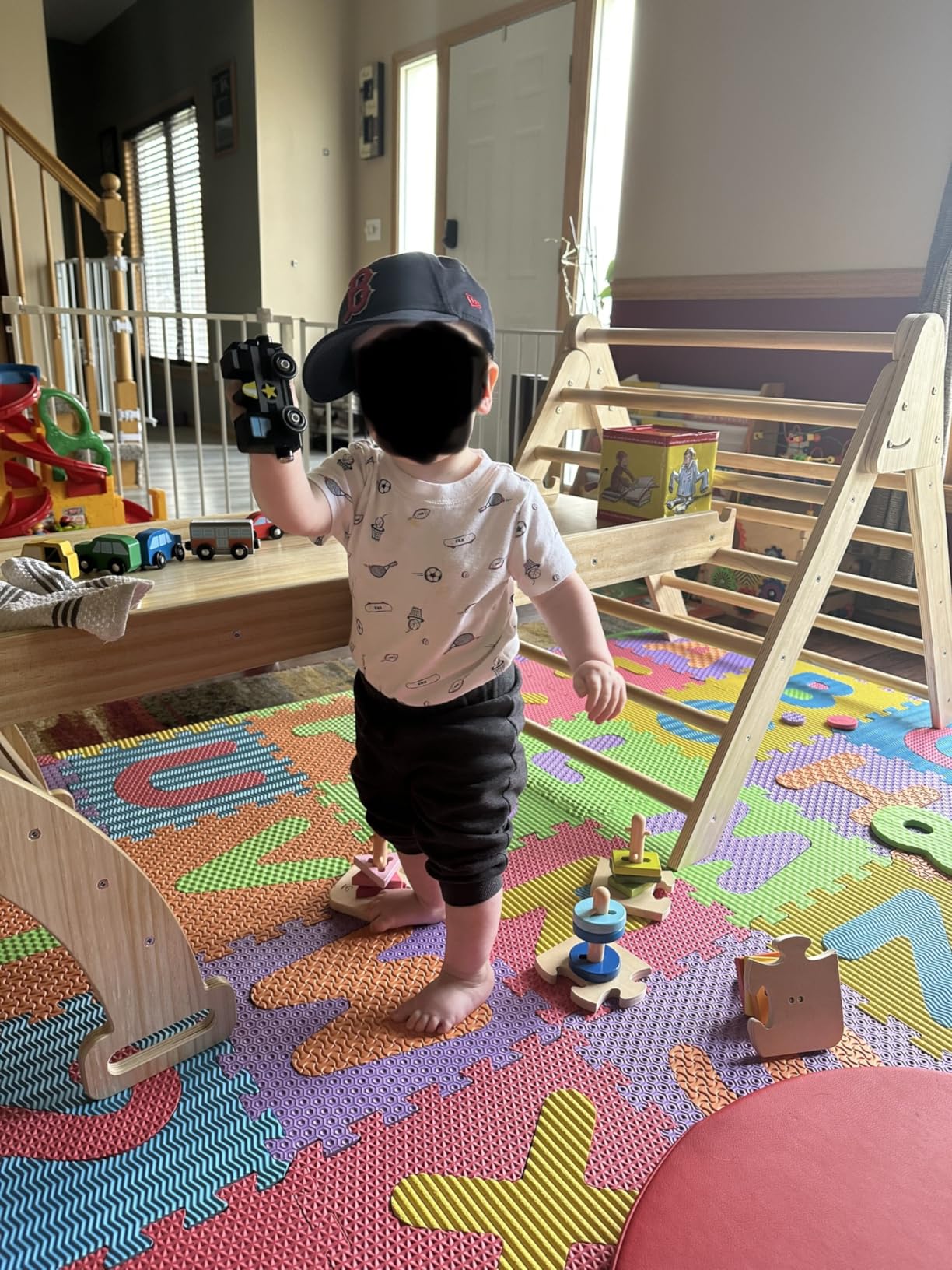Avenlur 5-in-1 Pikler Triangle Set – Hazel Montessori Indoor Jungle Gym – Climbing Triangle, Waldorf Rocker, Toddler Indoor Climbing Toys, & Slide – Wooden Indoor Playground Playset, Ages 2-7 customer photo 2