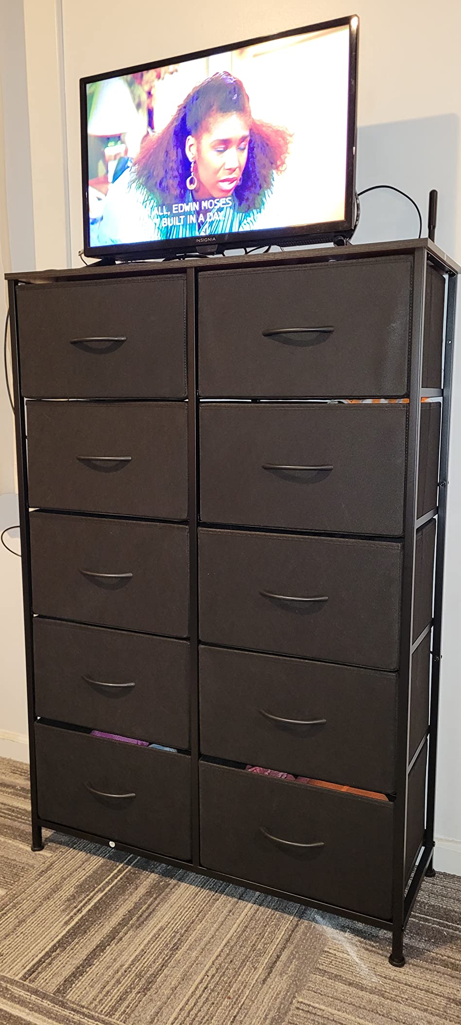 WLIVE Tall Dresser for Bedroom, Rustic Brown Wood Grain Print customer photo 2