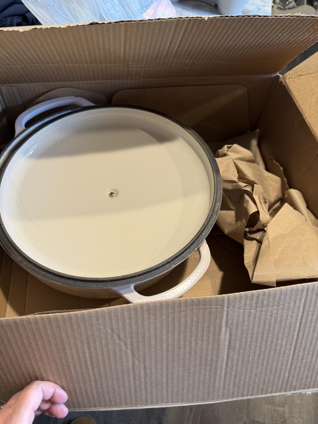 Lodge Essential Enamel Cast Iron Dutch Oven, 7.5 Quart, Indigo customer photo 1