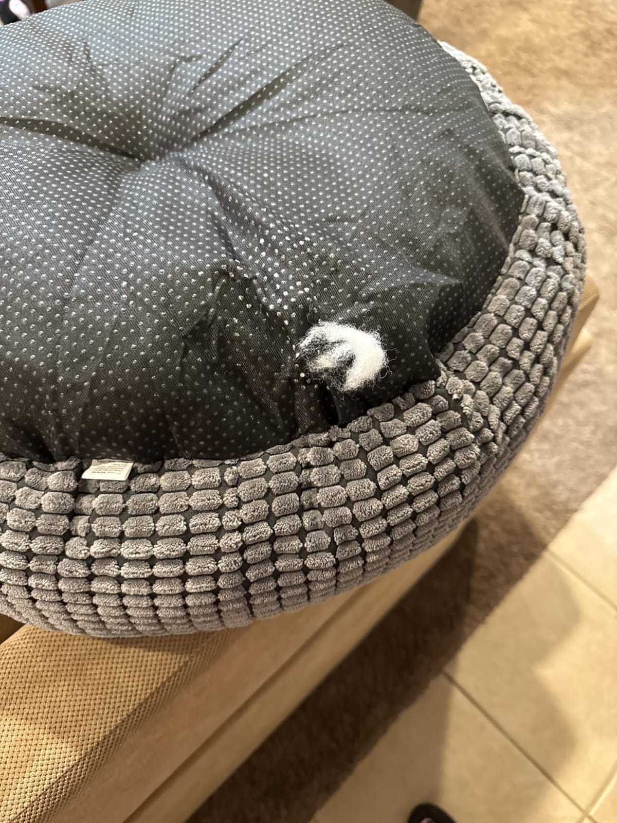 Small Dog Bed with Attached Blanket, Cozy Donut Cuddler Anti-Anxiety Hooded Pet Beds Calming Cave Bed. Orthopedic Round Puppy Beds for Dogs or Cats Washable, Anti-Slip Bottom, 23inch customer photo 1