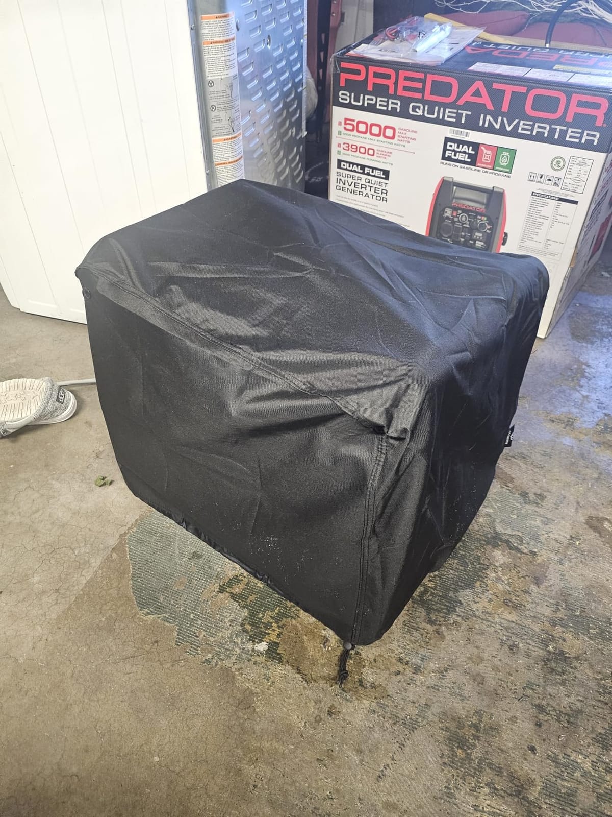 Generator Cover Waterproof, Heavy Duty Thicken 600D Polyester with Elastic Drawstring, Weather/UV Resistant Generator Cover for Universal Portable Generators 3000-5000 Watt (25''L x 24''W x21''H) customer photo 1