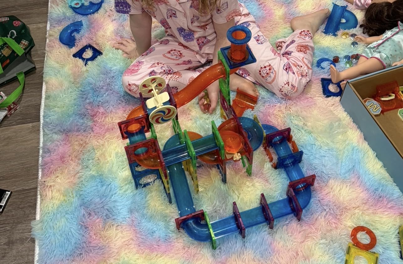 MAGBLOCK 176PCS Magnetic Tiles Marble Run Set Building Blocks for Ages 8+ customer photo 1