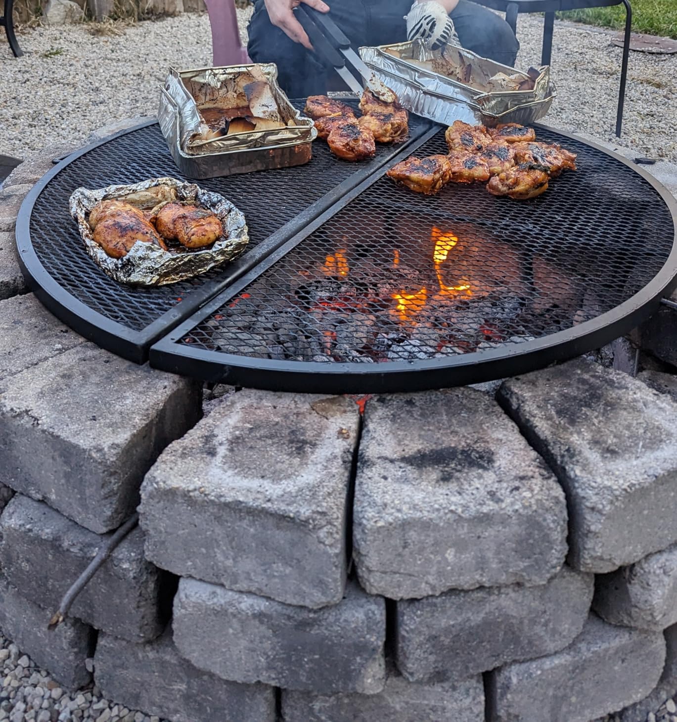 36 Inch X-Marks Fire Pit Grate, Folding Campfire Grill Grate customer photo 1