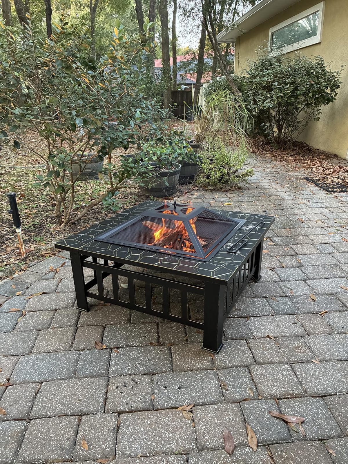Devoko Outdoor Fire Pit, 32 Inch Firepit Table Metal Outdoor Fireplaces customer photo 2