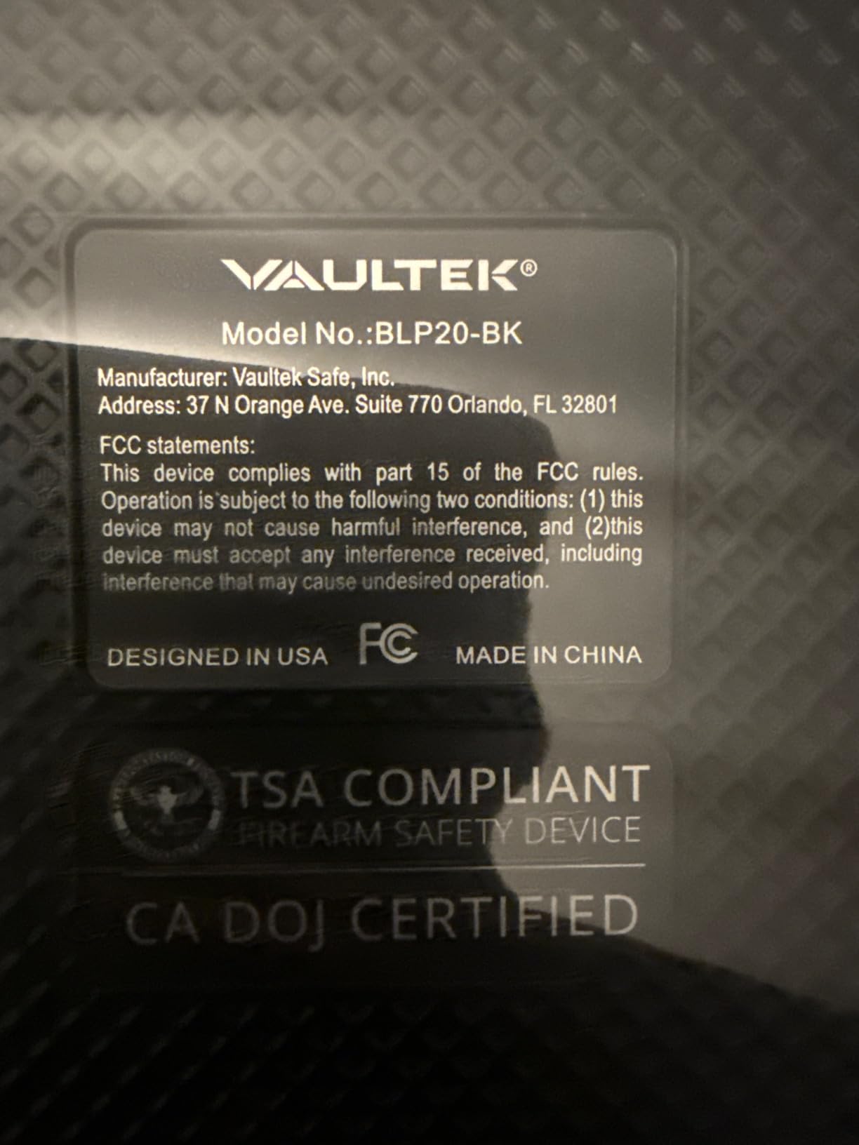 VAULTEK LifePod 20 Full-Size Biometric Lockable Weatherproof Case with Built-in Lock, Steel Security Cable, & TSA Handgun Case or Car Safe, Portable Travel Pistol Safe/Covert Black/Biometric customer photo 1
