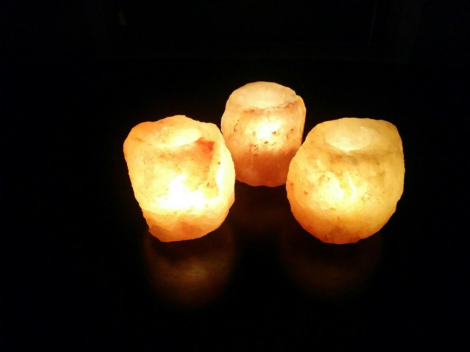 Himalayan Glow Candle Holders, Himalayan Salt Tea Light Candle Holders - 6 Pack customer photo 1