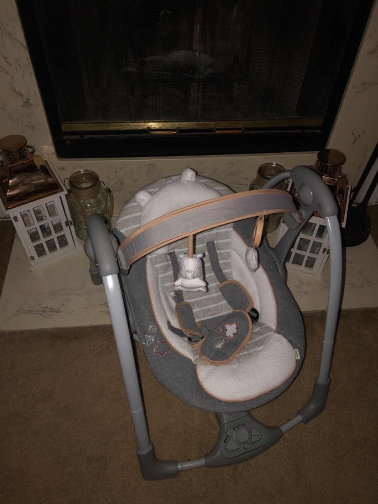 Ingenuity ConvertMe 2-in-1 Compact Portable Automatic Baby Swing & Infant Seat, Battery-Saving Vibrations, Nature Sounds, 0-9 Months 6-20 lbs (Swell) customer photo 2