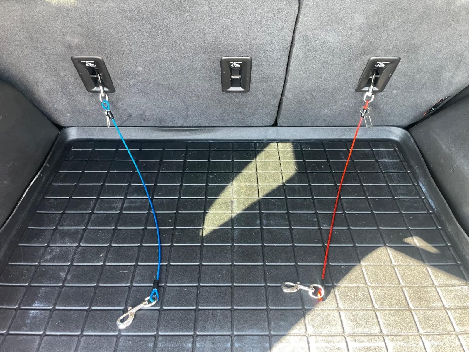 Dog Seat Belt Harness for Car,2pcs Dog Seatbelt of Coated Wire Leash Safety Restraint,No Chew Tether Cable Vehicle Dogs Accessories,Double Clips & Latch (2 Pack Black, 32 inch/80 CM) customer photo 2